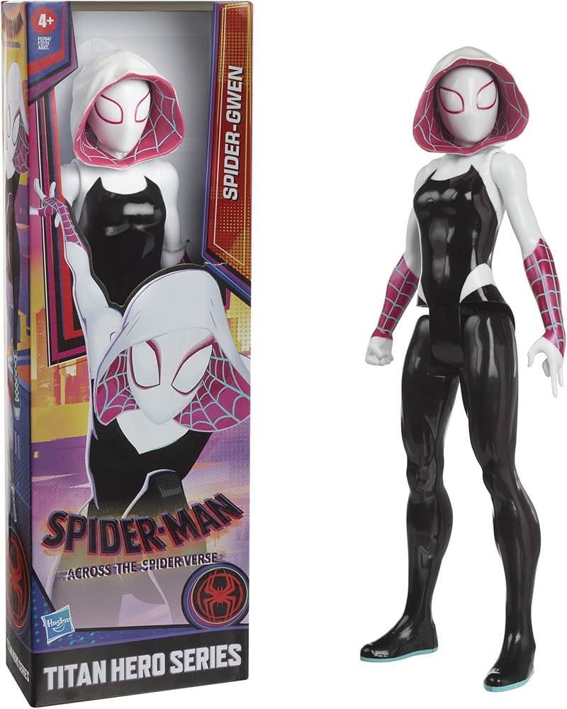 Spider-Gwen 12″ Action Figure – Marvel Spider-Man: Across the Spider-Verse Titan Hero Series F5704 by Hasbro | Movie-Inspired Ghost-Spider Hero Figure
