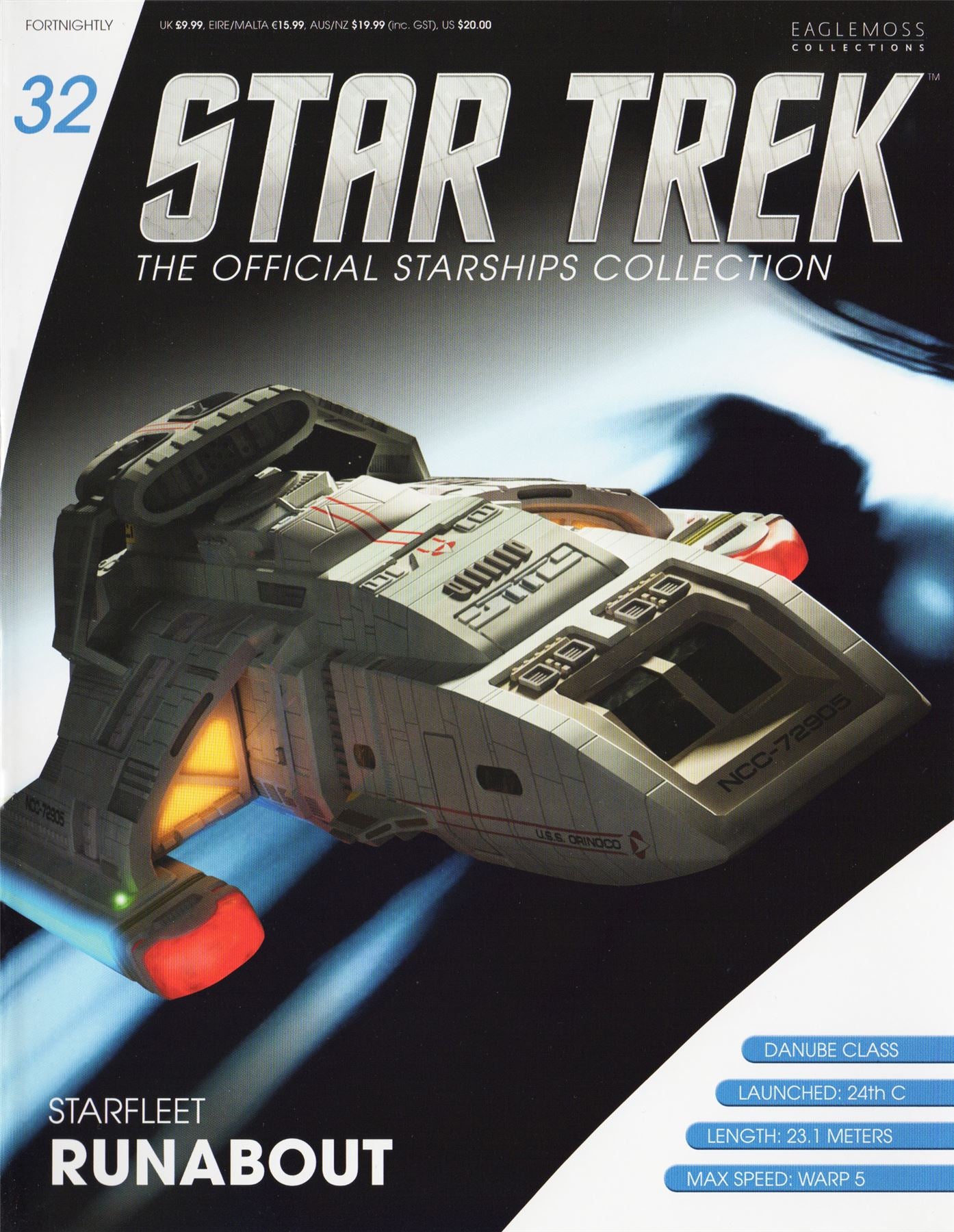 #32 Starfleet Runabout (U.S.S. Orinoco NCC-72905) Model Diecast Shuttle Ship (Eaglemoss / Star Trek)