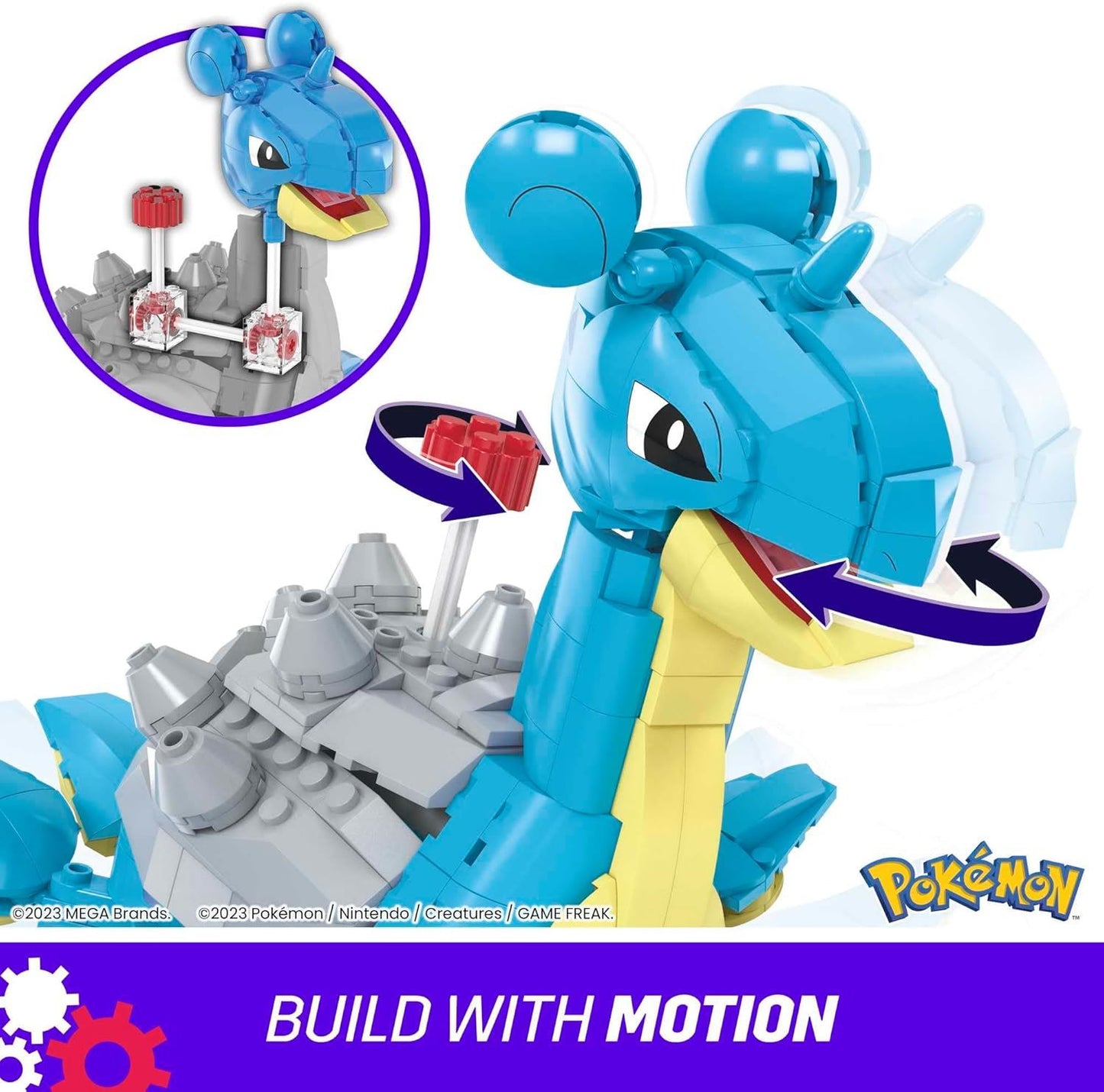 Lapras HKT26 – MEGA Pokémon Building Toy Kit | Buildable Lapras Figure with Ocean-Themed Accessories (Official MEGA Construx Set)