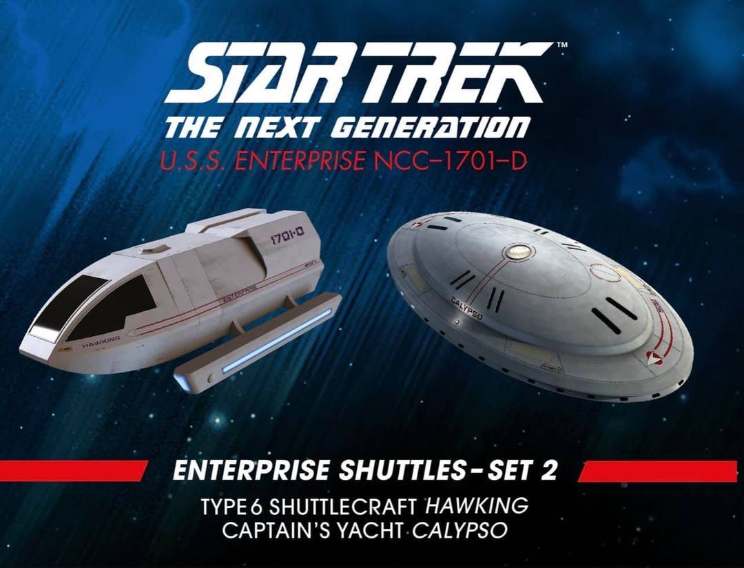 Enterprise Shuttles - Set 2 (Type 6 Shuttlecraft 'Hawking' & Captain's Yacht 'Calypso') Model Die Cast Ship (Eaglemoss / Star Trek)