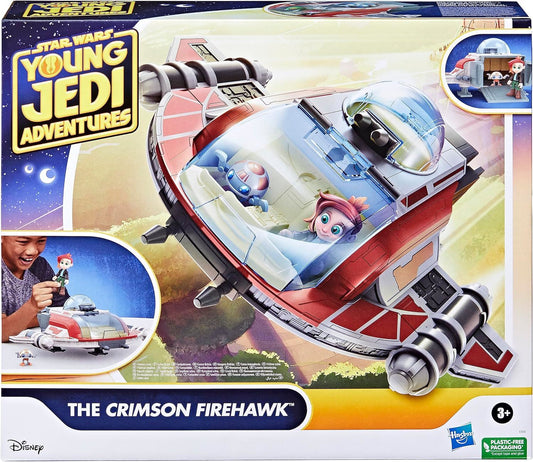 The Crimson Firehawk Ship & Action Figures F7878 Preschool Toys 17" (Star Wars: Young Jedi Adventures)