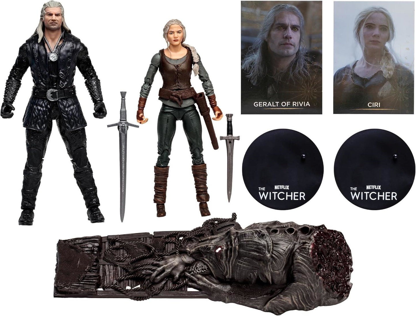 Ciri & Geralt of Rivia 7″ Figure 2-Pack 13813 – The Witcher Season 3 (Netflix) | McFarlane Toys Collector Twin Pack with Accessories