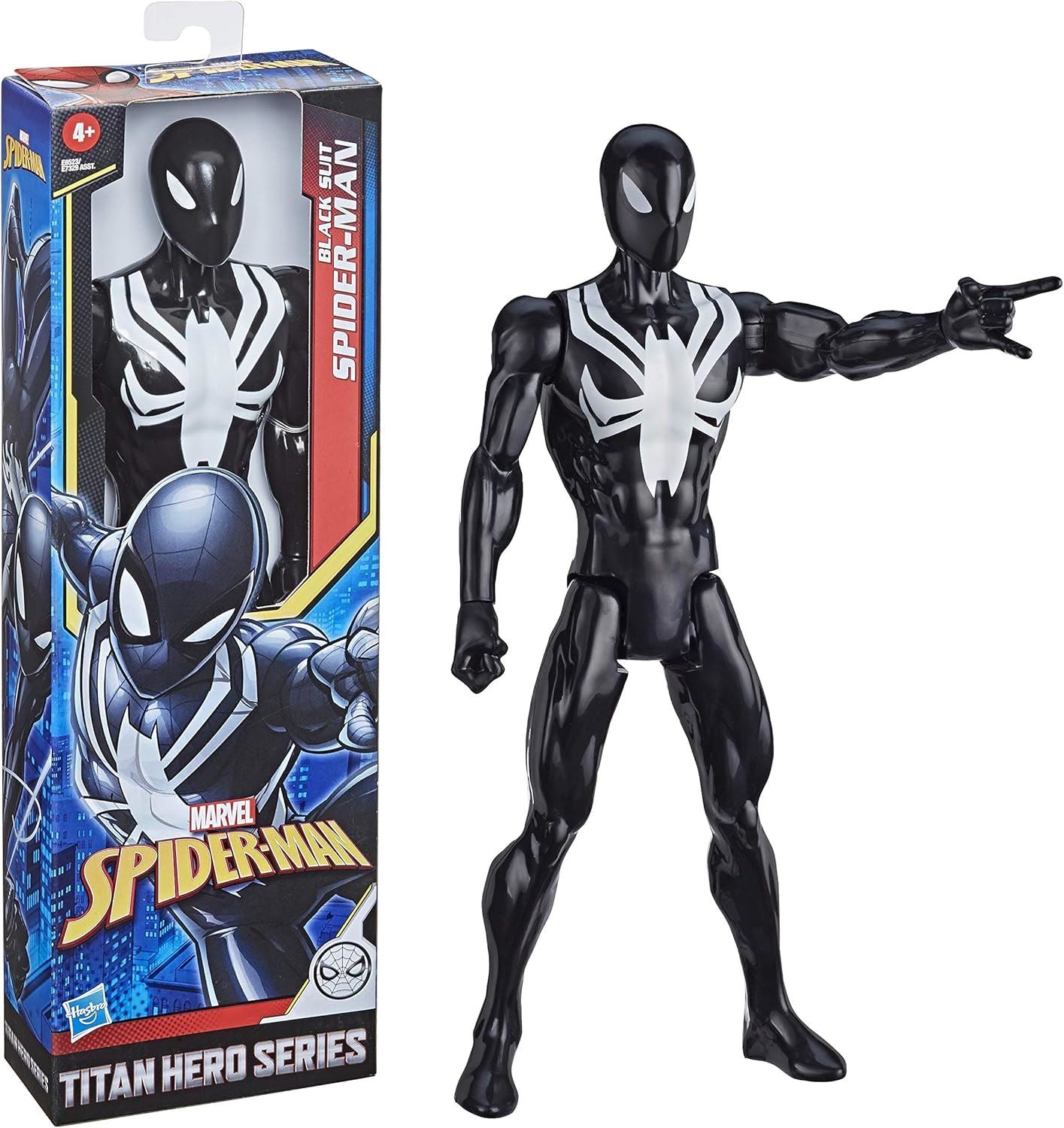 BLACK SUIT SPIDER-MAN E8523 12" Action Figure Titan Hero Series (Marvel Spider-Man)