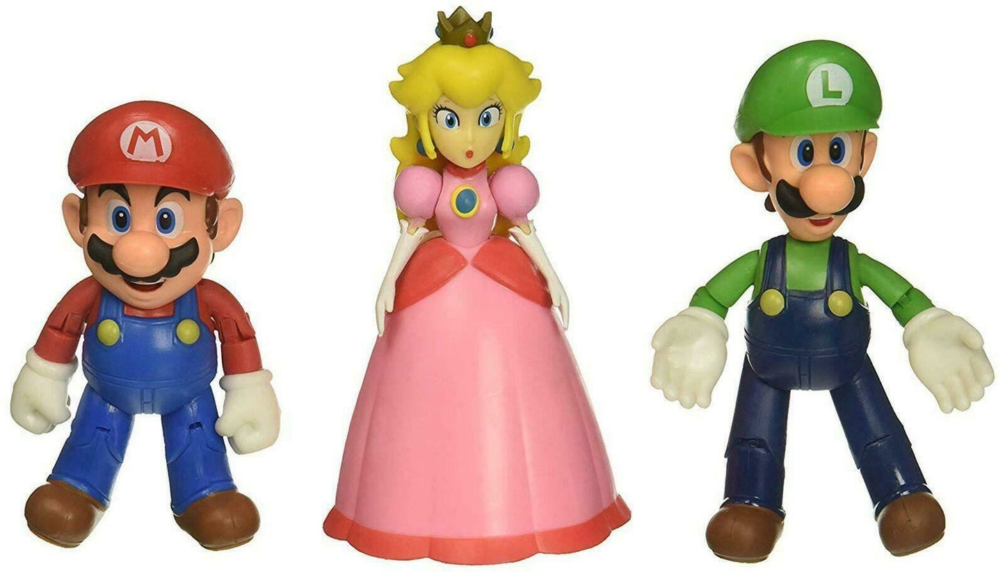 World of Nintendo Mushroom Kingdom Pack – 4″ Action Figure 3-Pack from Super Mario Series (Jakks Pacific)