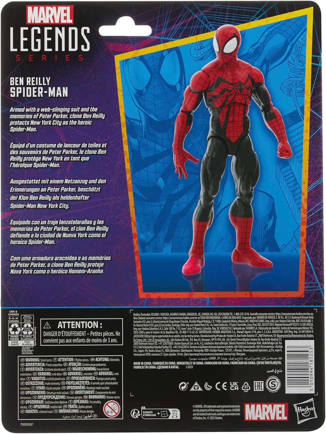 Ben Reilly Spider-Man 6″ Action Figure – Marvel Legends Series F6567 by Hasbro – Retro Collection Clone-Saga Spider-Hero