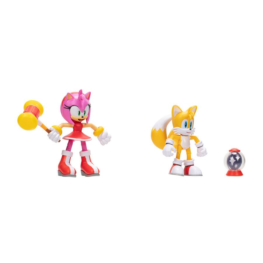 4" Sonic The Hedgehog Classic Amy & Tails Action Figures Set 41594 Accessories