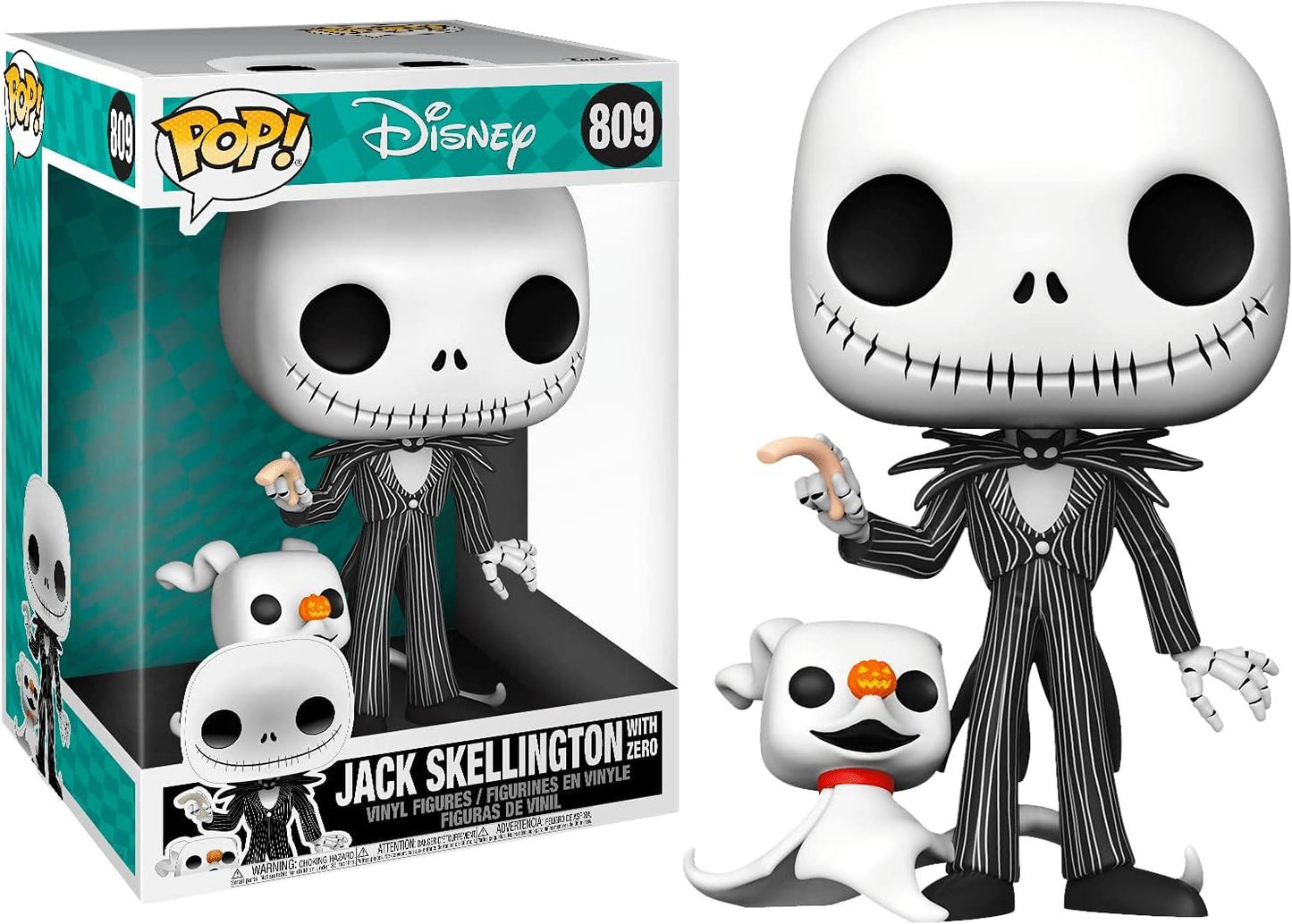 Jack Skellington with Zero #809 Jumbo 10" Pop Vinyl Figure (Tim Burton's The Night Before Christmas)