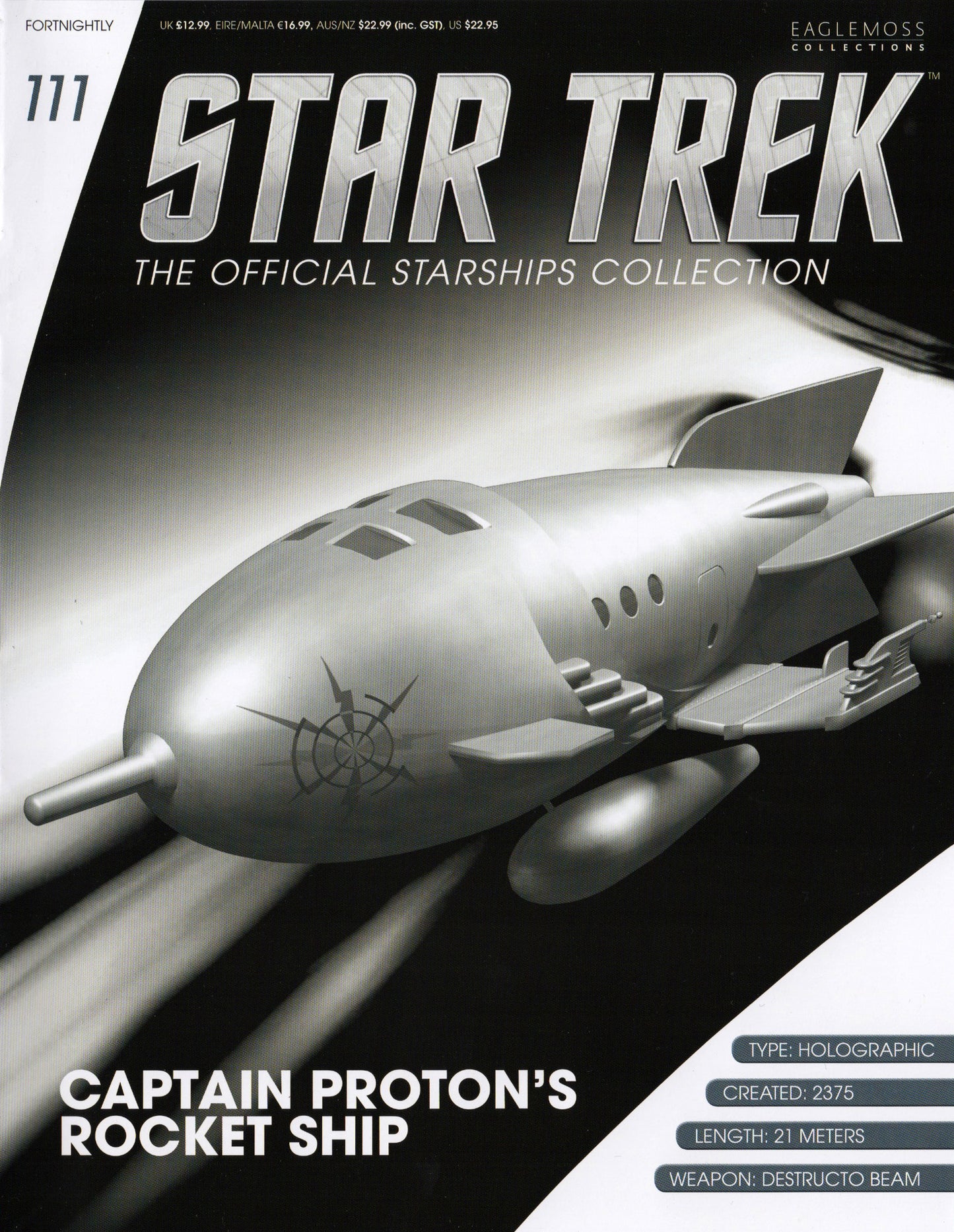 #111 Captain Proton’s Rocket Ship Model Die Cast Ship (Eaglemoss / Star Trek)