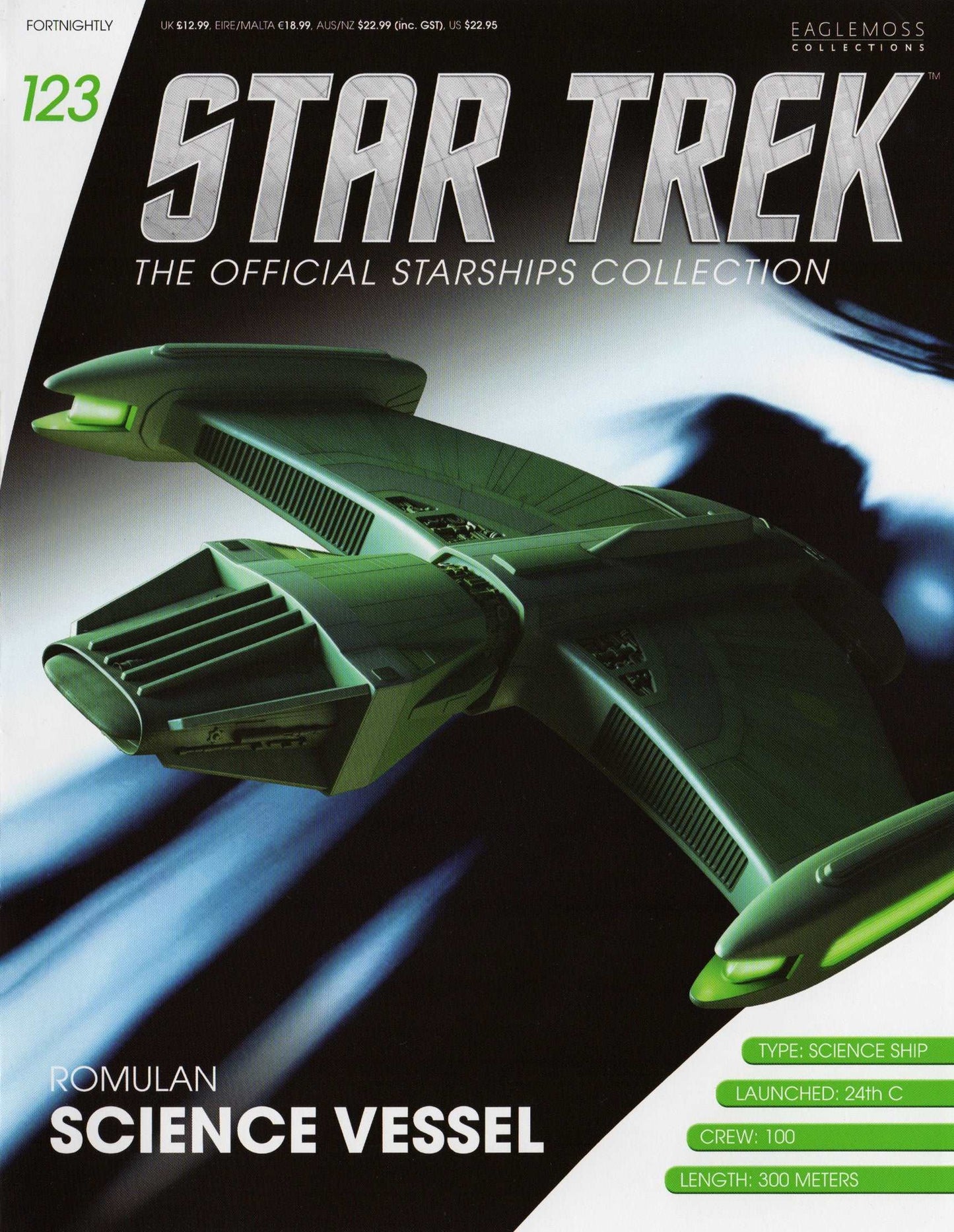 #123 Romulan Science Vessel Model Die Cast Ship Eaglemoss Star Trek