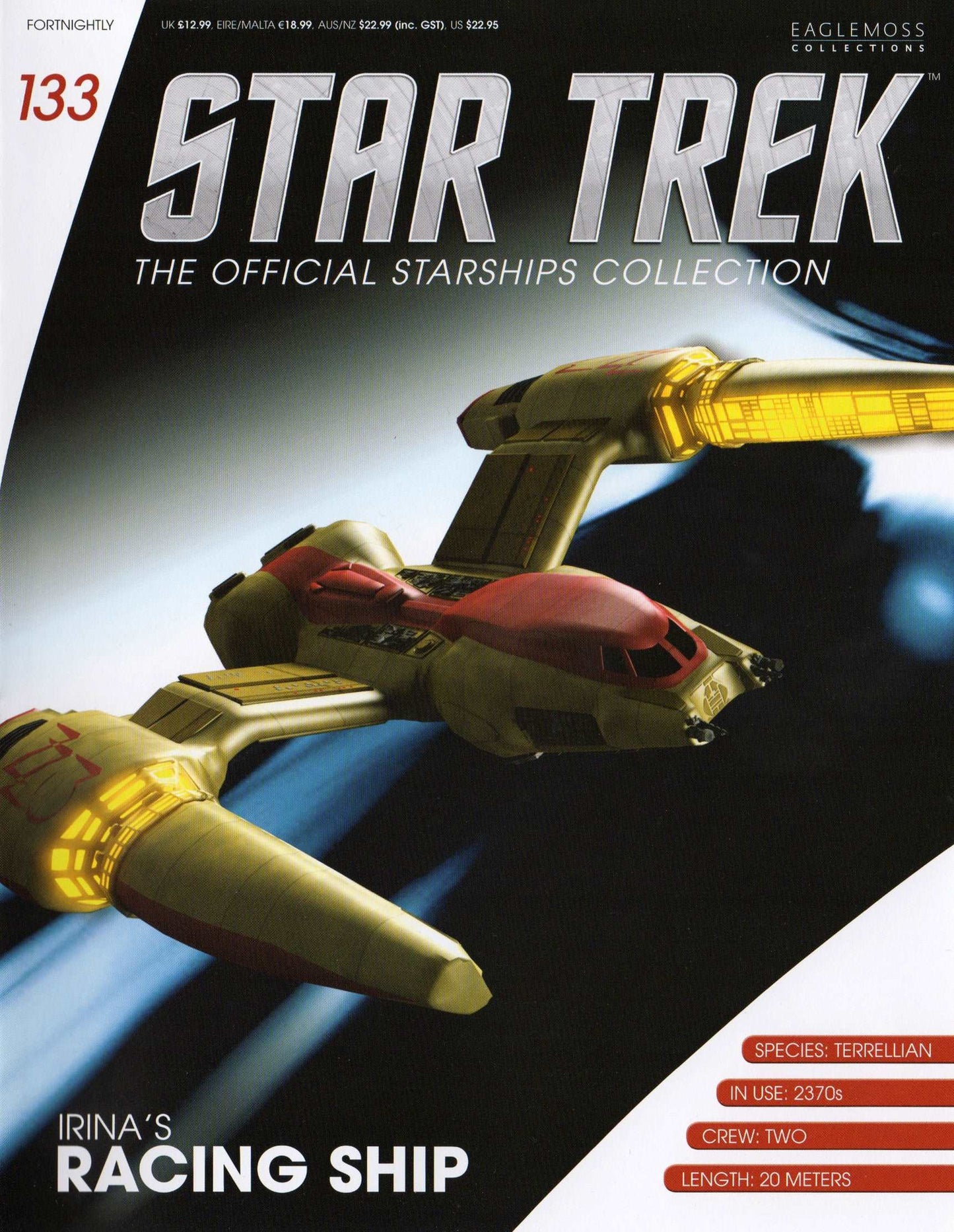 #133 Irina's Racing Ship (Terrellian Racer) Model Die Cast Ship (Eaglemoss Star Trek)