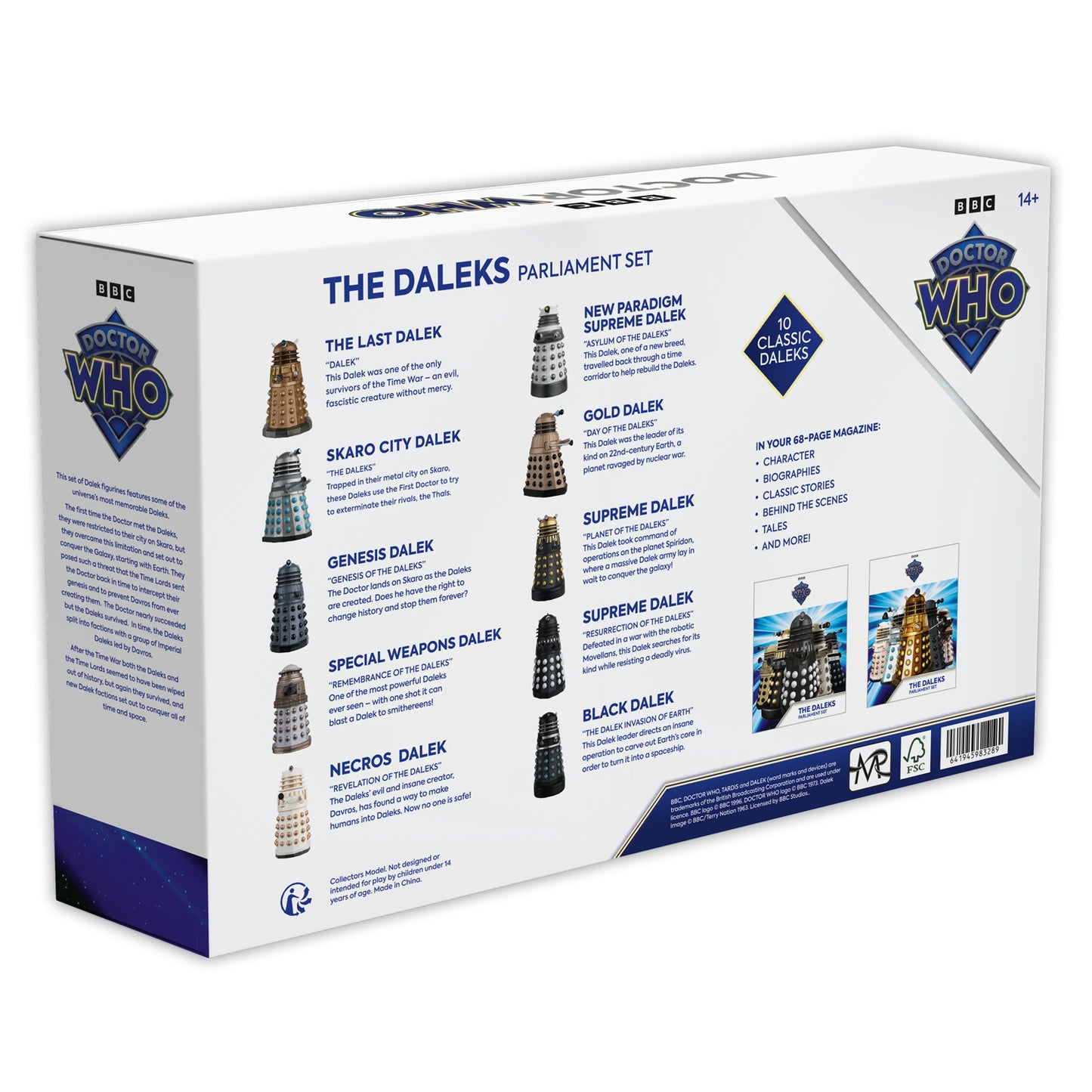 Doctor Who THE DALEKS PARLIAMENT SET - 10 Classic Dalek Figures Box Set + Magazine DWSUK002