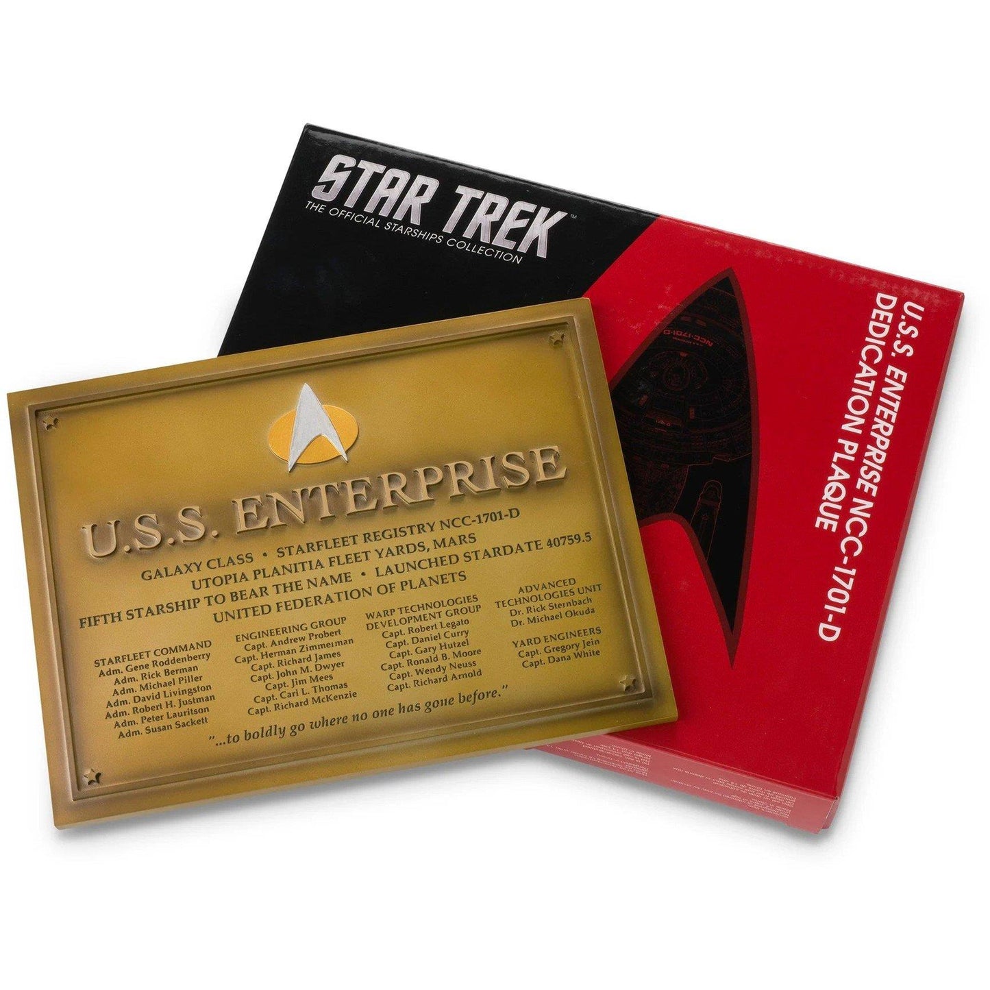 Star Trek USS Enterprise NCC-1701-D Dédicace Plaque Signe Eaglemoss
