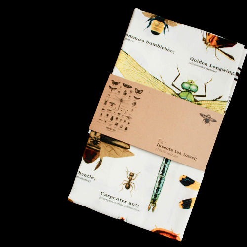 Gift Republic Ecologie Insectum Insects 100% Cotton Kitchen Cream Tea Towel