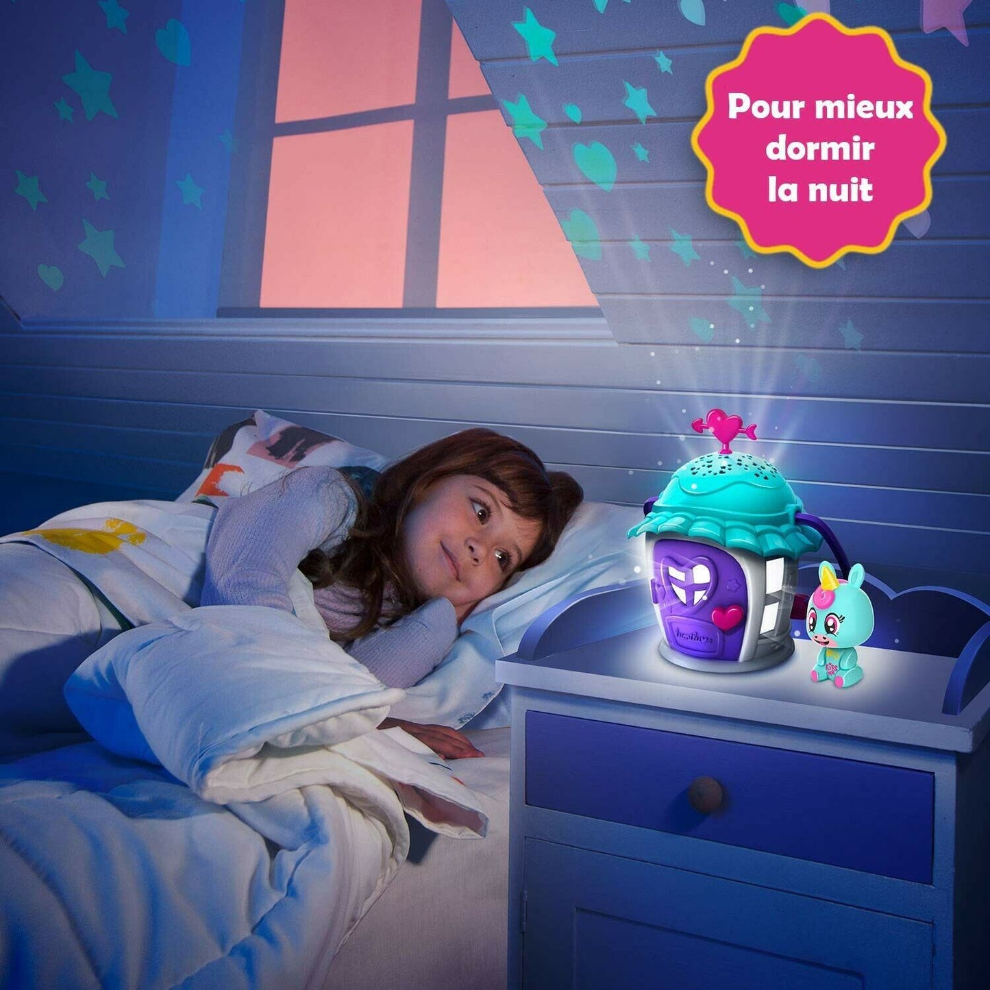 LumiLuvs STARLIGHT COTTAGE Nightlite Unicorn Night Light Playset Projector