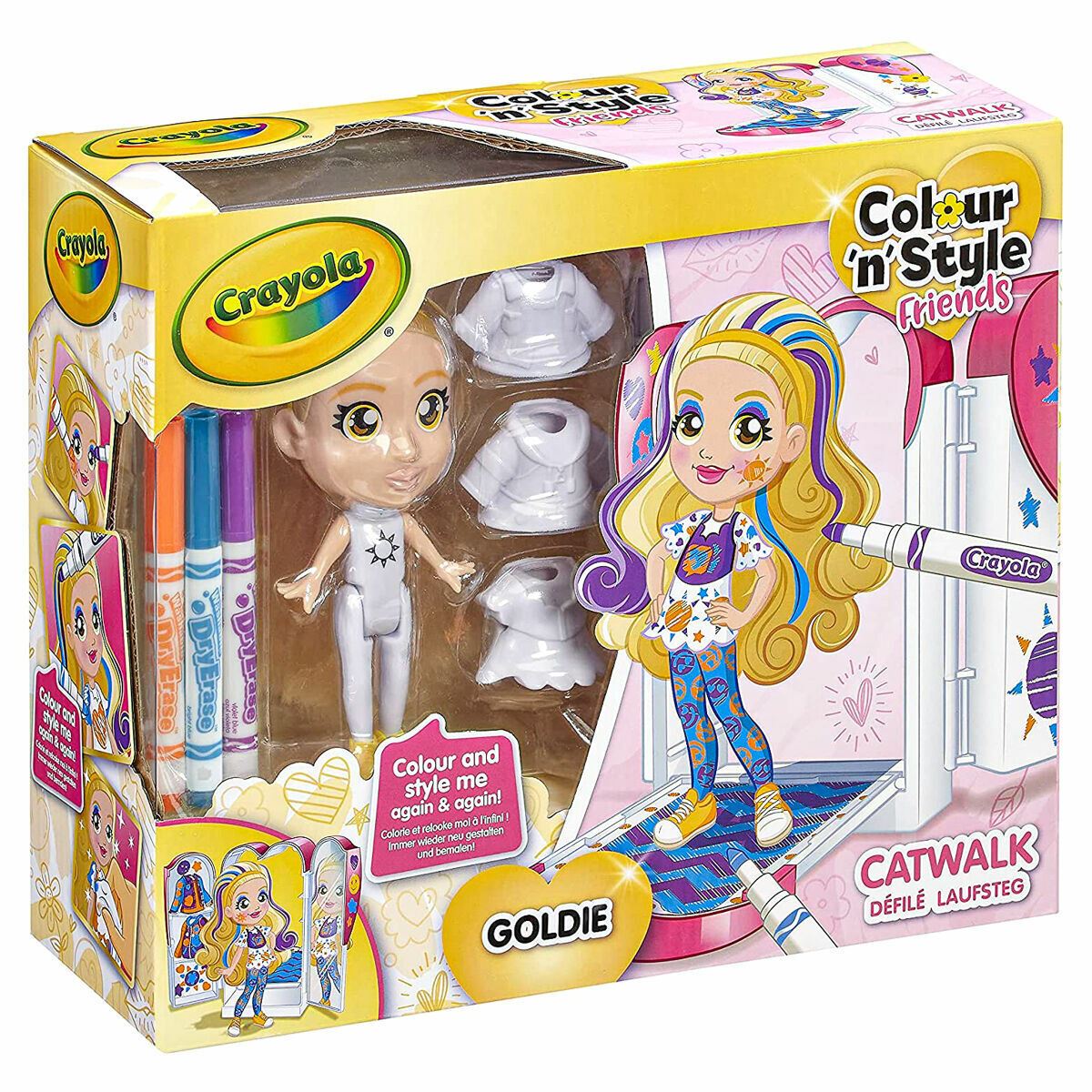 Crayola Colour n Style Friends GOLDIE Catwalk Creative Doll Playset