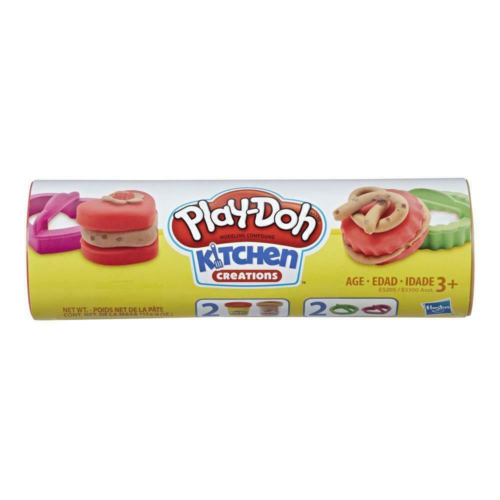 PLAY-DOH RED Chocolate Chip Cookie Canister Play Food Set with 2 Non-Toxic Colors