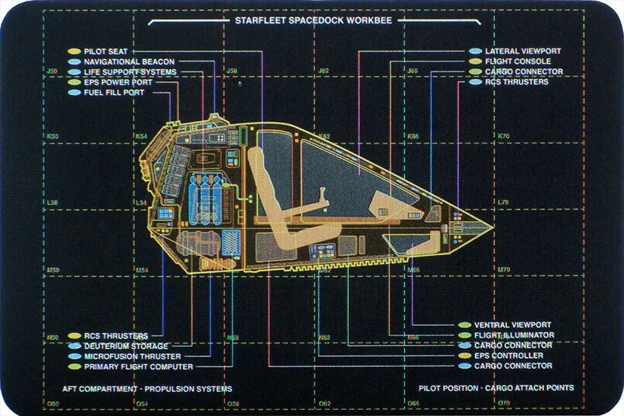 #12 Spacedock Workbee Shuttlecraft Model Diecast Ship (Eaglemoss / Star Trek)