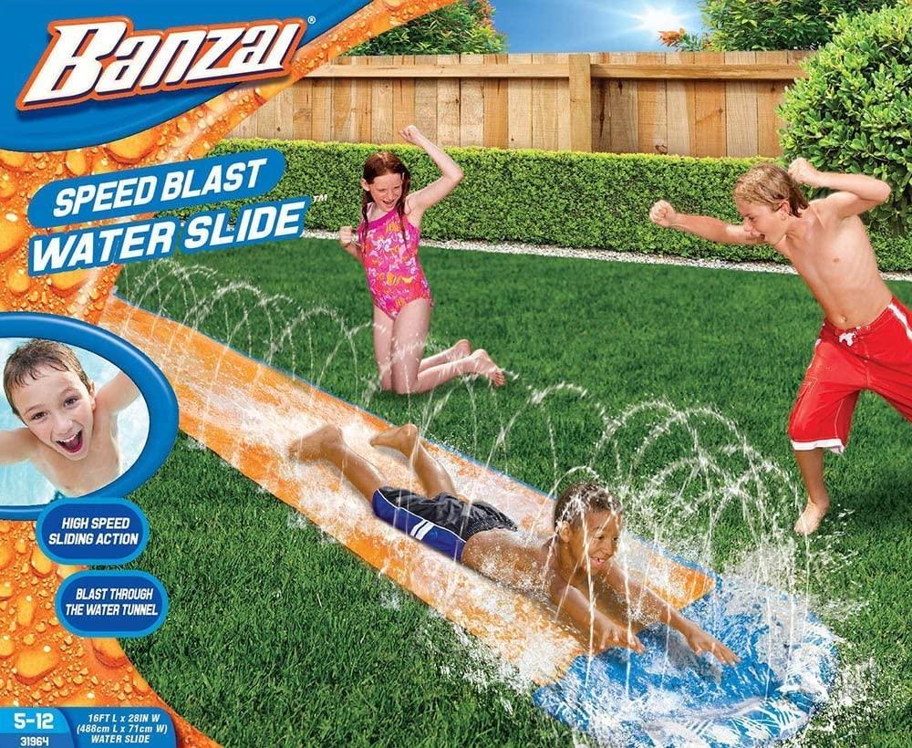 Banzai 16ft Speed Blast Water Slide Slip N Slide Summer Pool Garden 42321