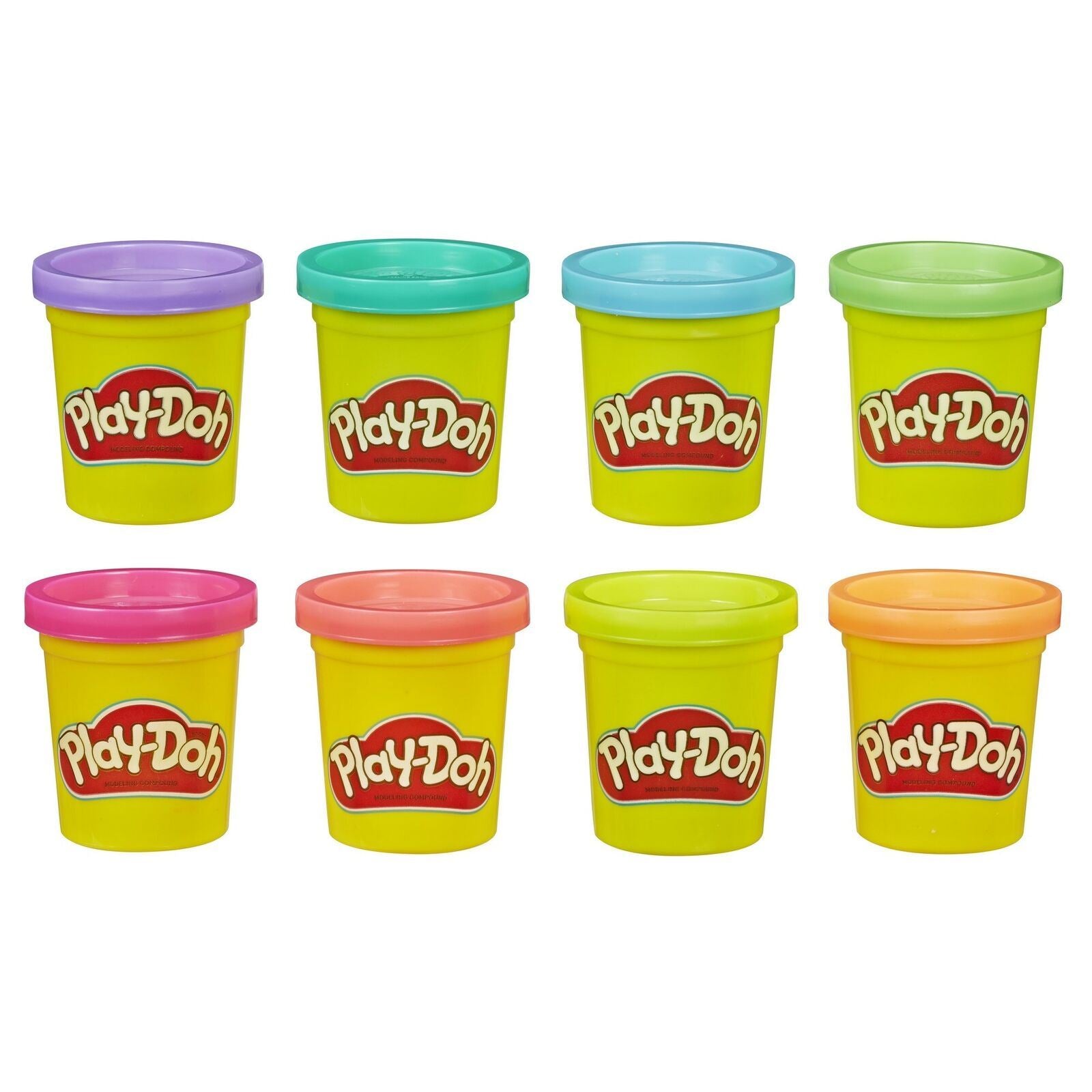 Hasbro PLAY-DOH 8-Pack NEON Colors Non-Toxic Modeling Compound Starter Set