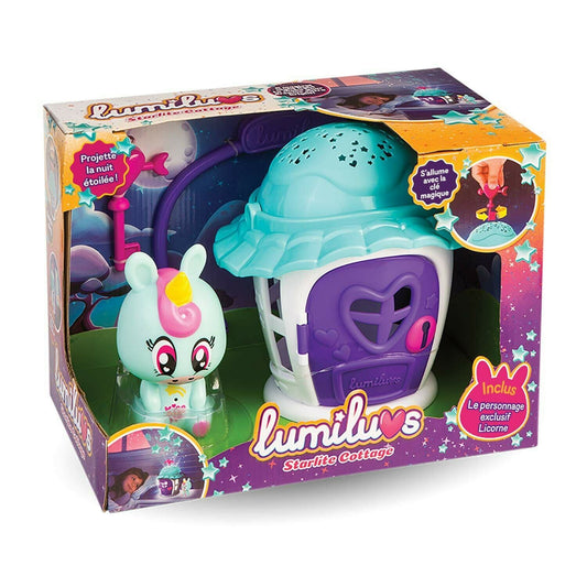 LumiLuvs STARLIGHT COTTAGE Nightlite Unicorn Night Light Playset Projector