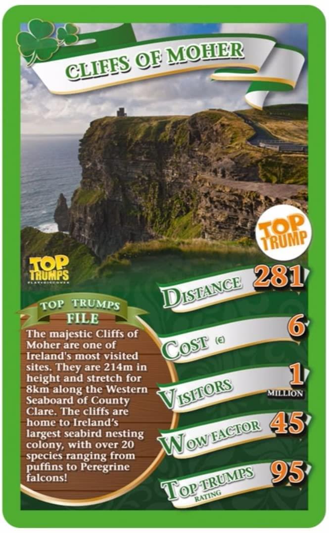 Irlande Top 30 des choses à faire Jeu de cartes Top Trumps