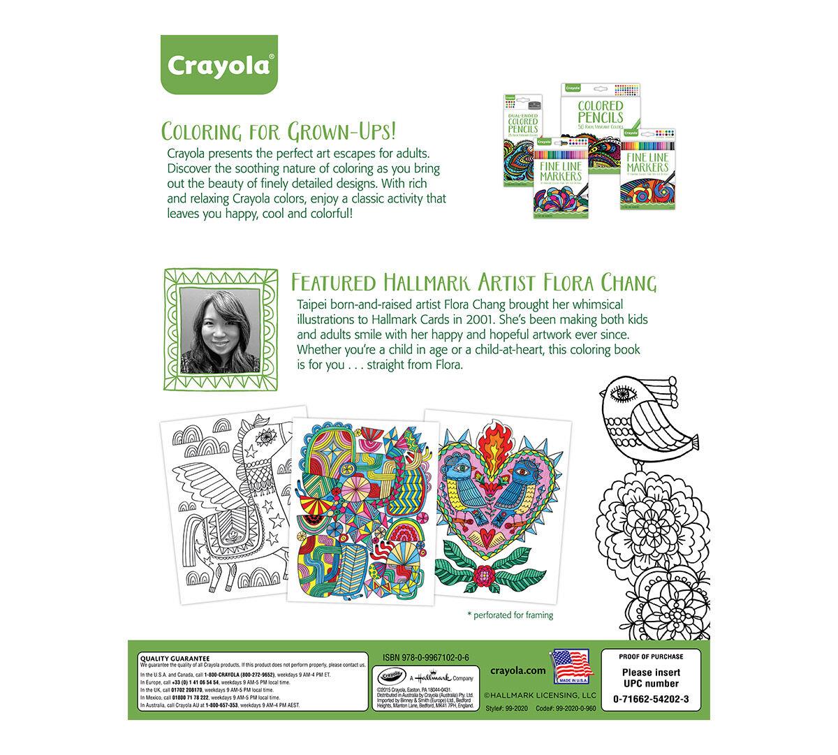 CRAYOLA 529662 Folk Art Escapes Adult Coloring Book Colouring