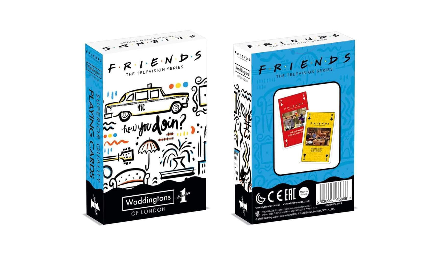 12 [FULL BOX] Friends Waddingtons Number 1 Playing Cards