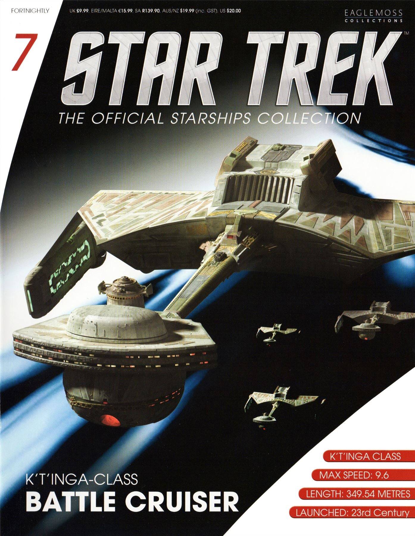 #07 Klingon Battle Cruiser (K't'inga class) Ship Model Die Cast Starship STDC07 (Eaglemoss / Star Trek)