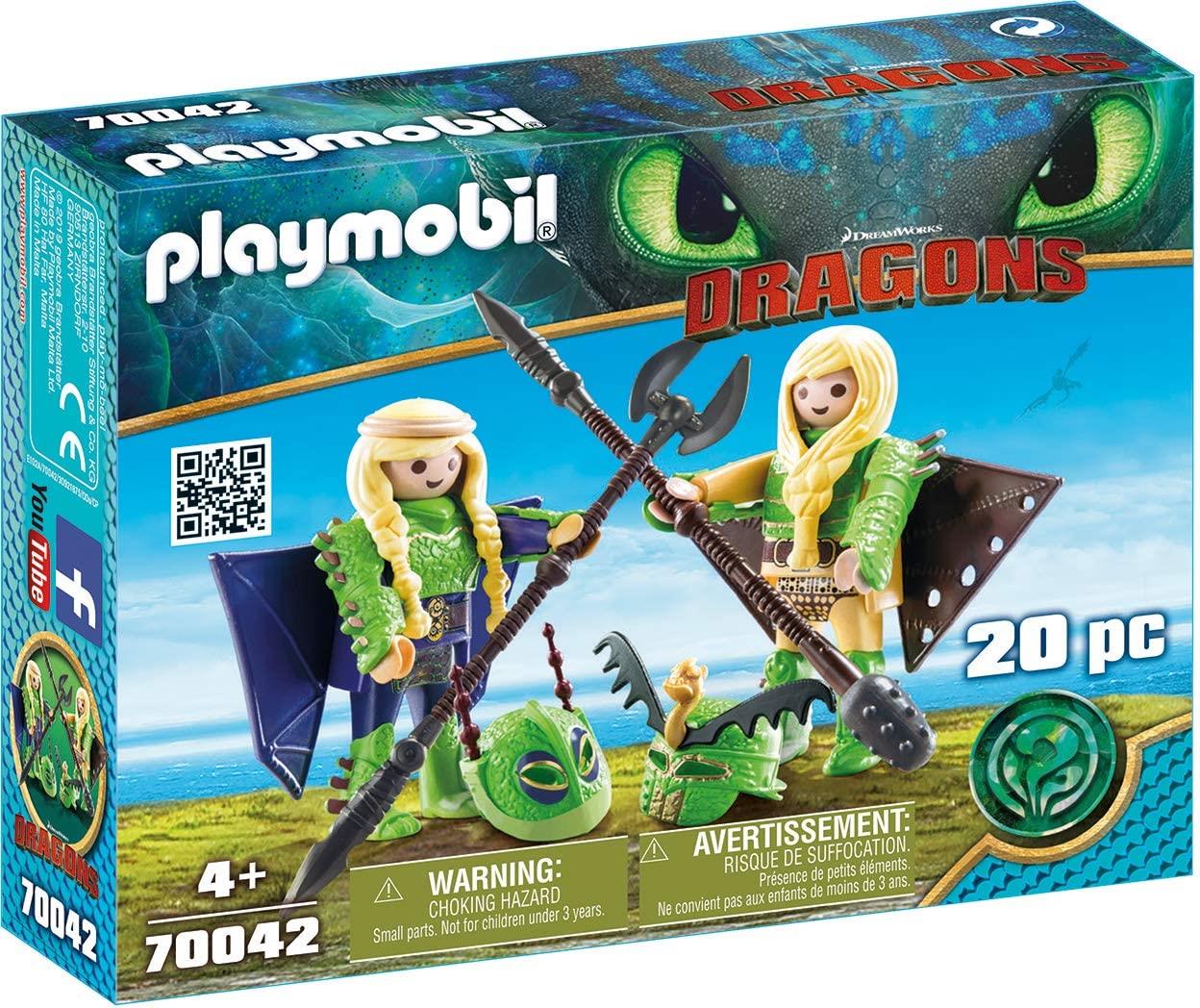 Playmobil Dragons RUFFNUT ET TUFFNUT avec combinaison de vol 70042 Playset Figures