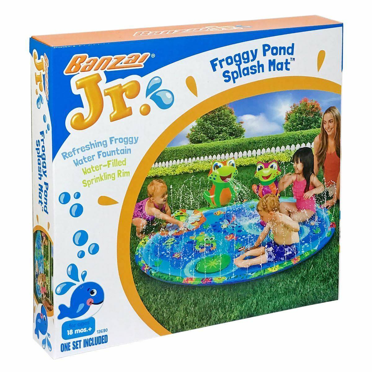 Banzai Jr Froggy Pond Splash Mat Summer Garden Sprinker Water Play Official