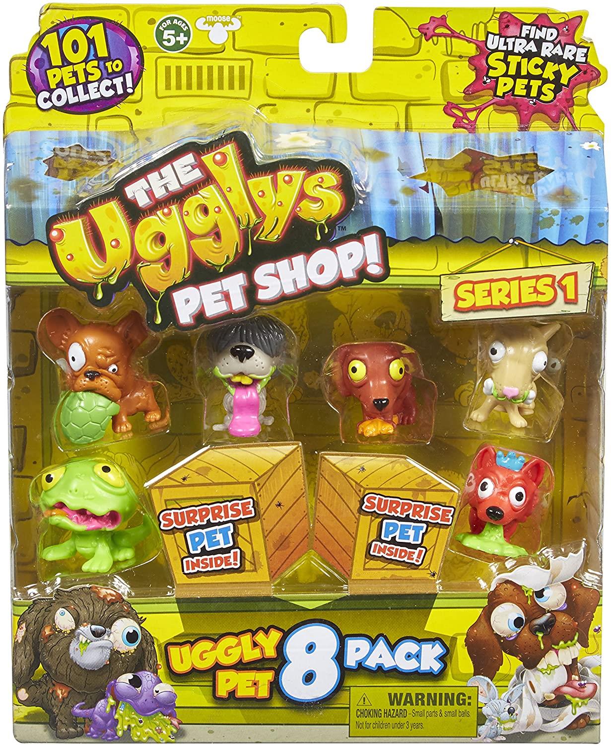 Uggly Pet 8 Toy Pack The Ugglys Pet Shop Mini Figures Les styles peuvent varier