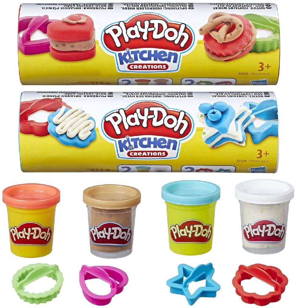 PLAY-DOH RED Chocolate Chip Cookie Canister Play Food Set with 2 Non-Toxic Colors