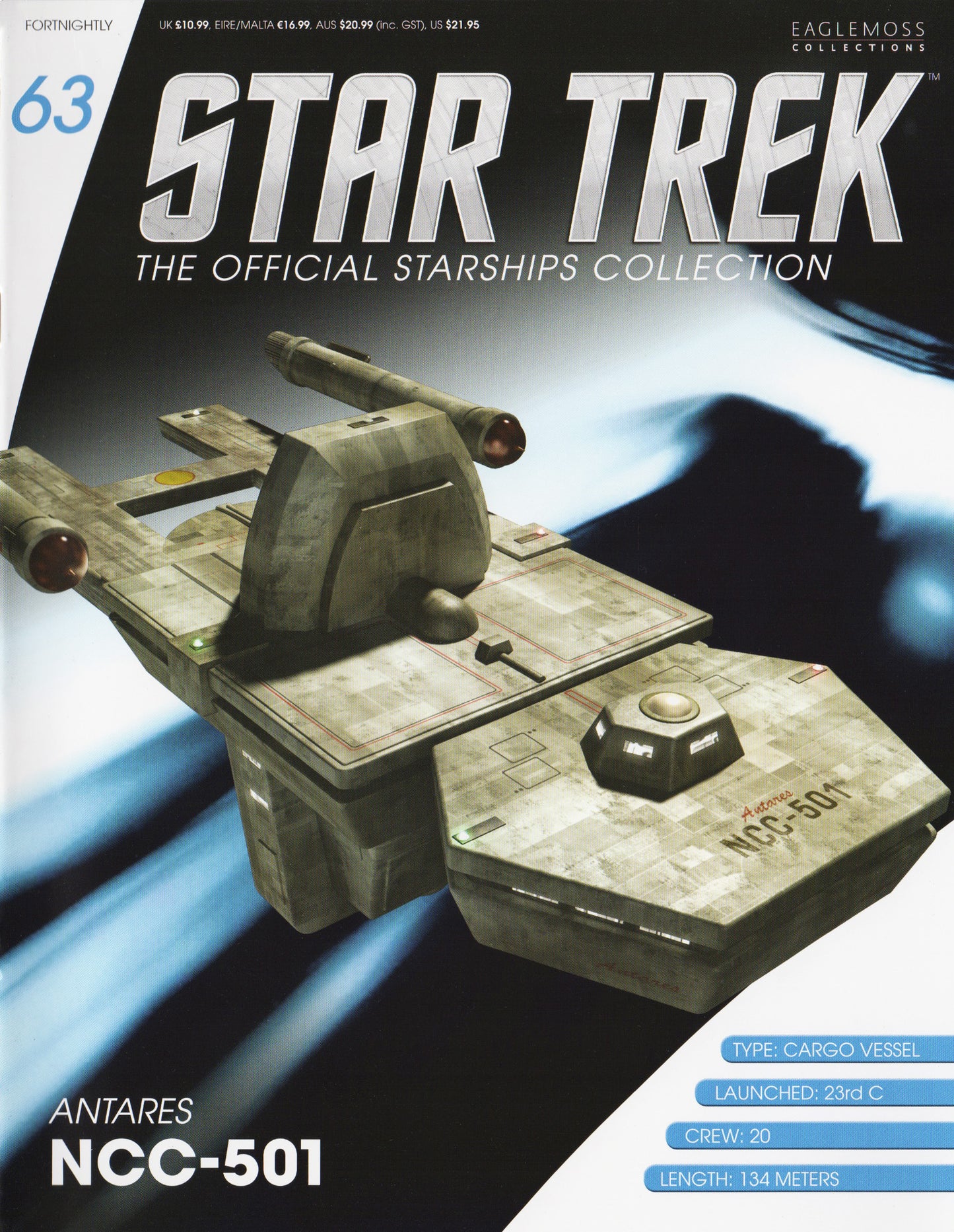 Eaglemoss STAR TREK Antares NCC-501 Starship Die-Cast Model (numéro 63)