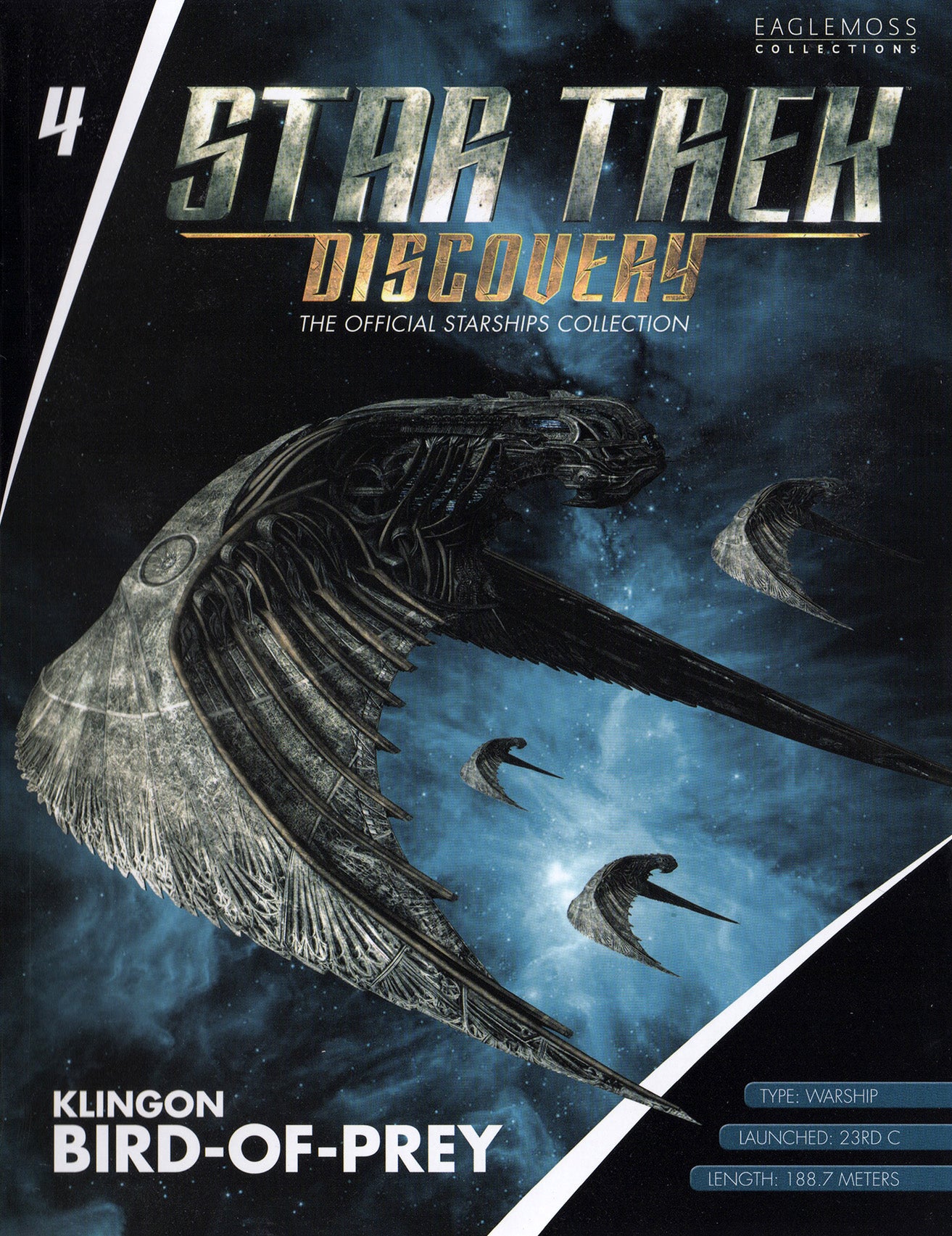 SSDUK004 Klingon Bird-Of-Prey Discovery Ships Modèle de bateau moulé sous pression (Eaglemoss / Star Trek)