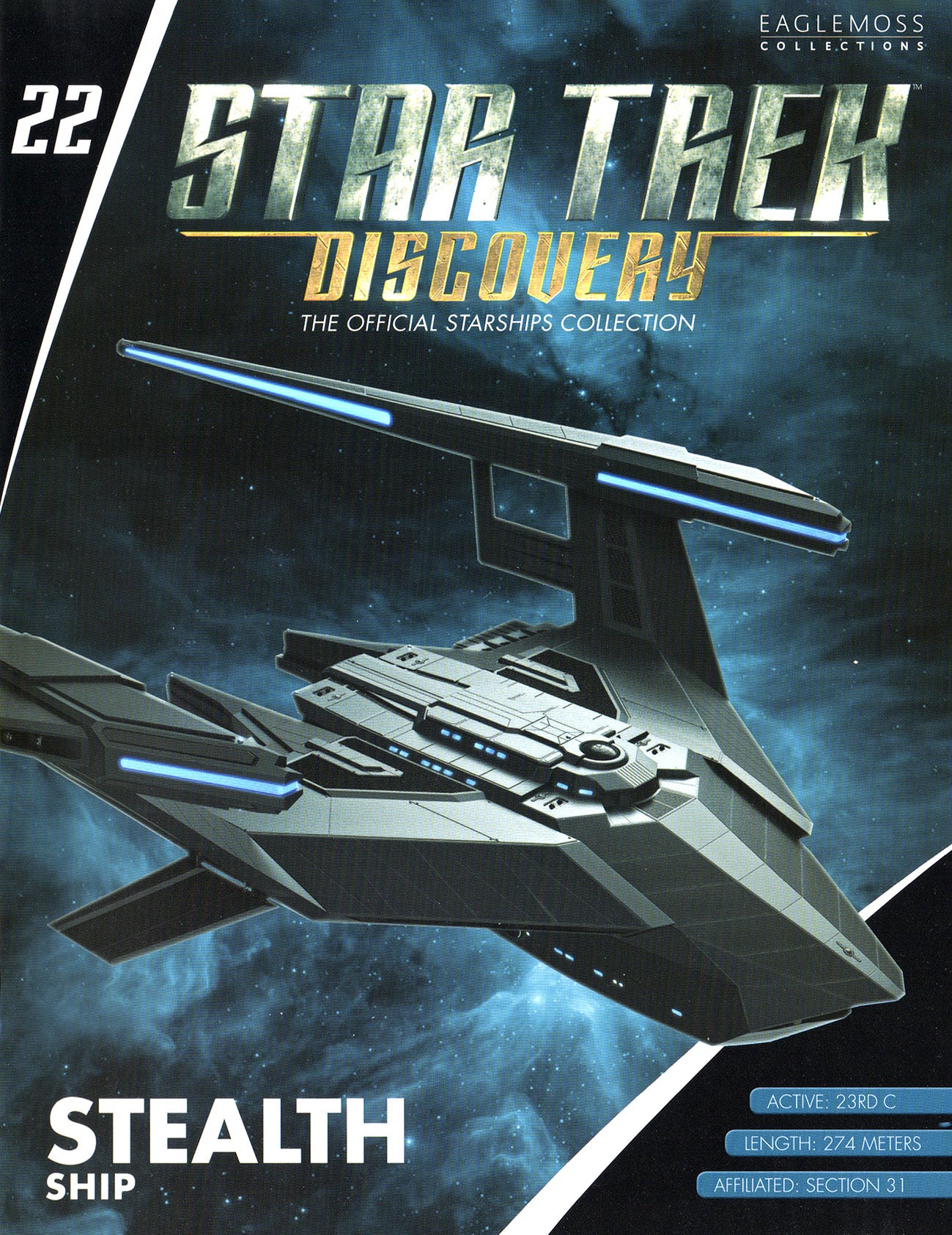 #22 Section 31 Stealth Ship NI-1039 Discovery Ships Model Diecast Ship SSDUK022 (Eaglemoss / Star Trek)