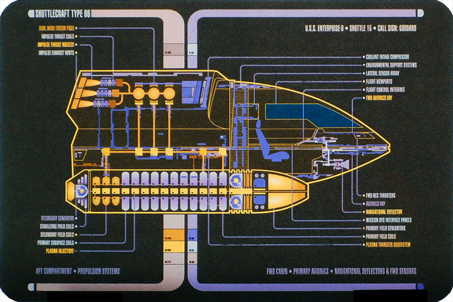 #02 Type-6 NCC-1701-D Shuttlecraft 15 "Goddard" Model Die Cast Ship (Eaglemoss / Star Trek)
